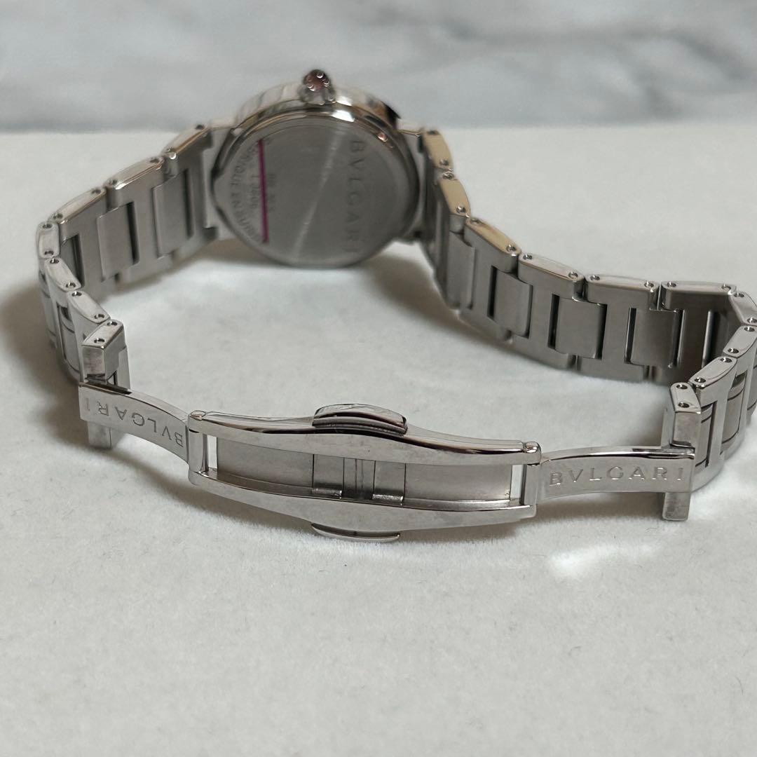 【美品】BVLGARIブルガリ　ピンクシェルレディース腕時計