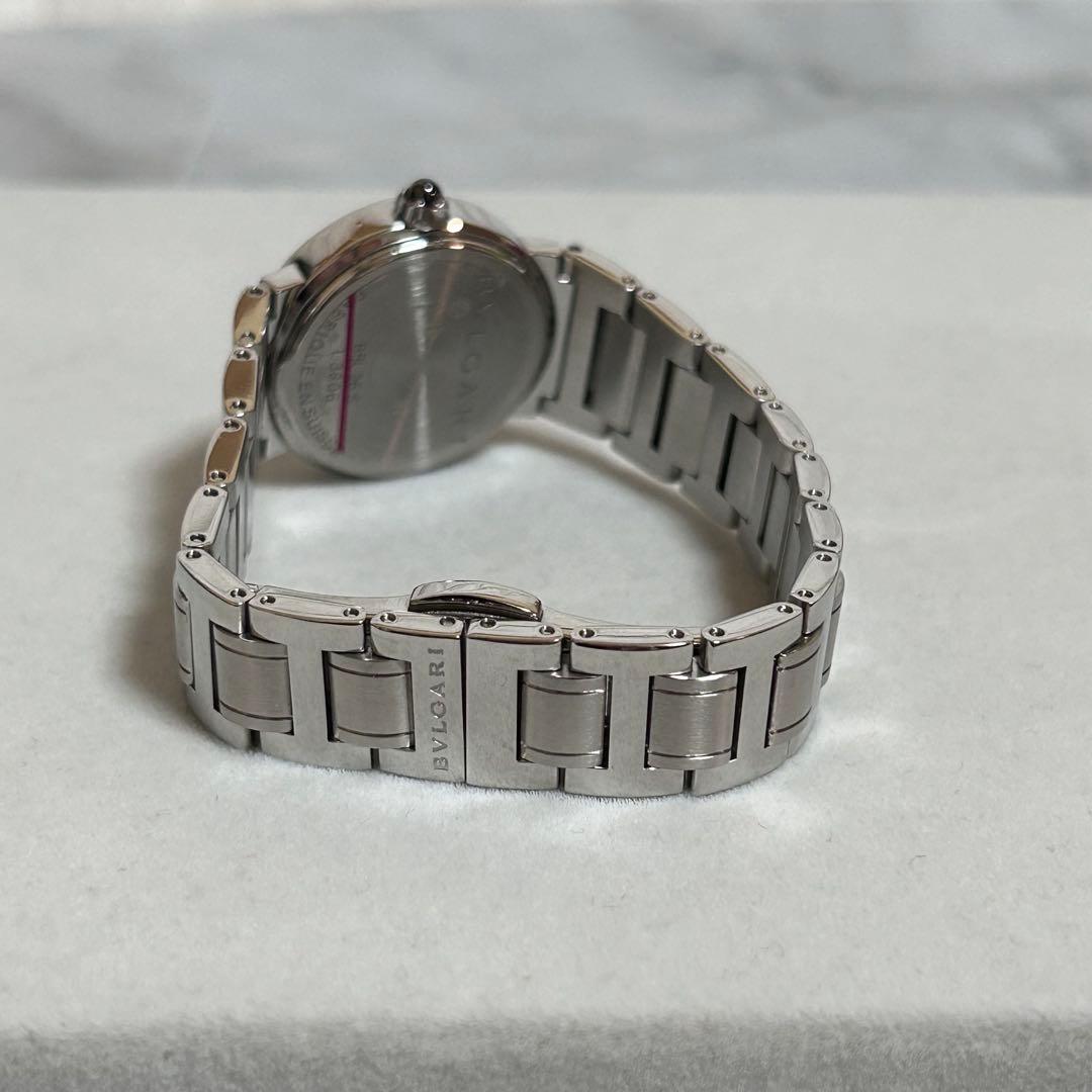 【美品】BVLGARIブルガリ　ピンクシェルレディース腕時計