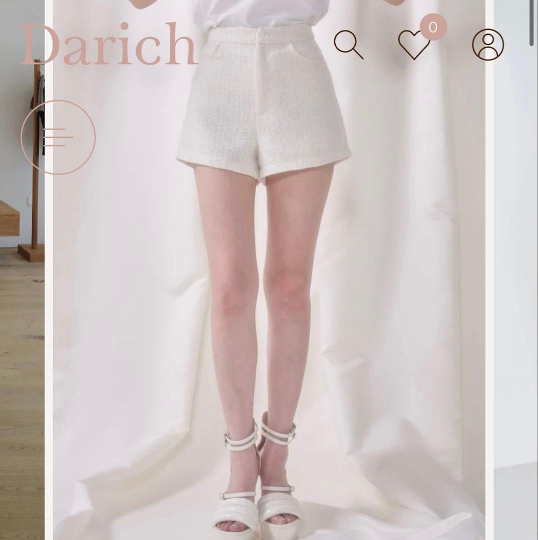darich サマーツイードコンパクトショートパンツ Sサイズ WHT