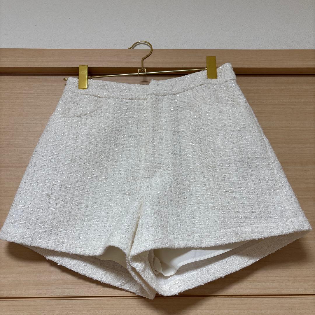 darich サマーツイードコンパクトショートパンツ Sサイズ WHT