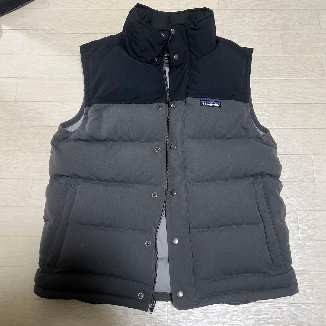patagonia ダウンベスト S 黒/グレー