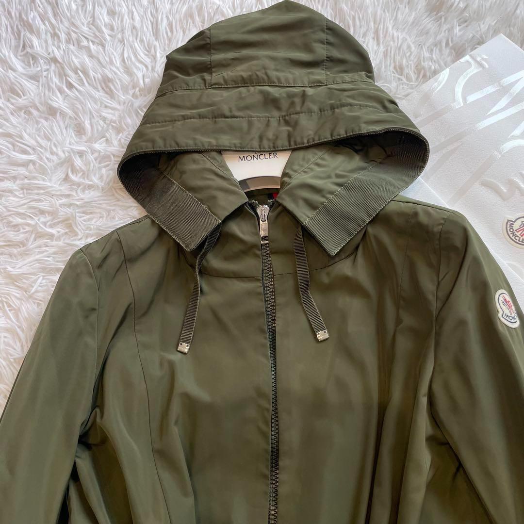 美品・鑑定済★モンクレール　TUILE モッズコート　レディース　カーキ　0