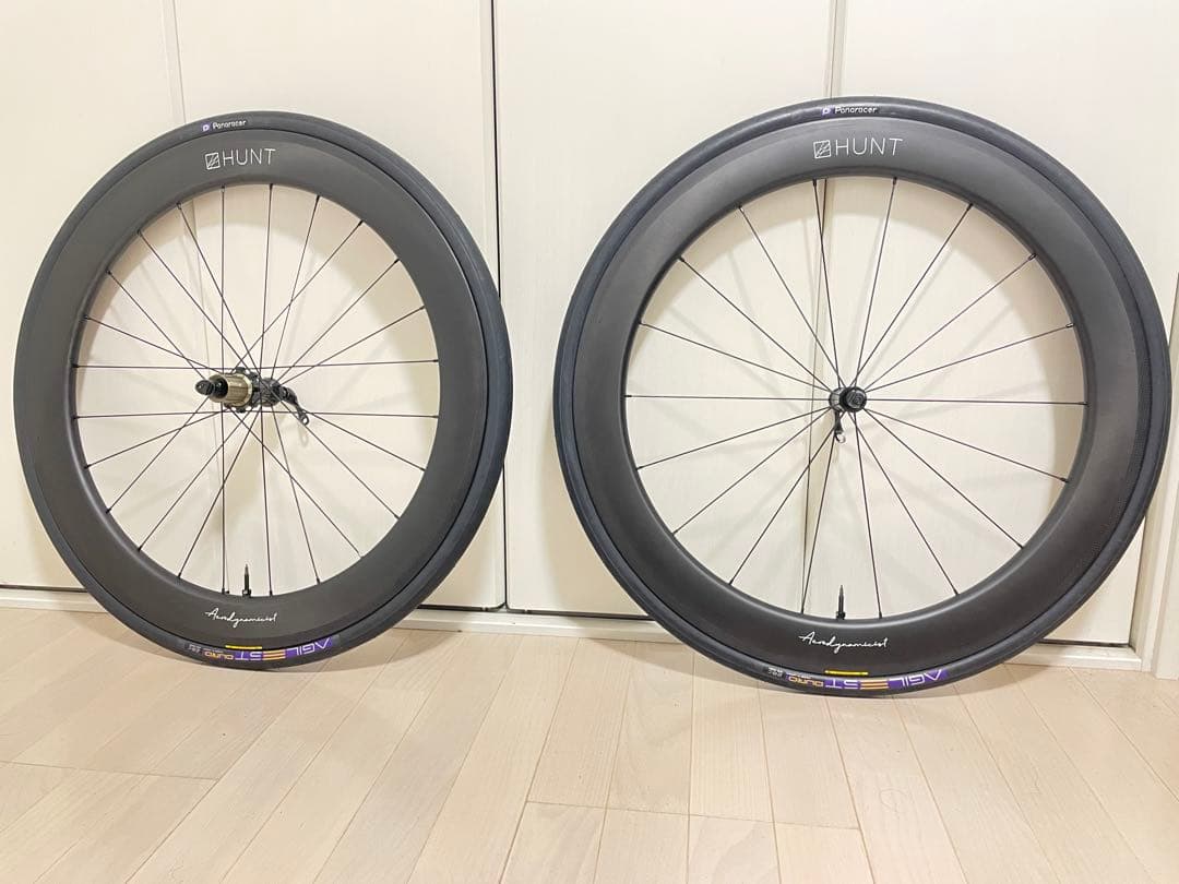 HUNT 62 カーボン Aerodynamicist ホイールセット　タイヤ付