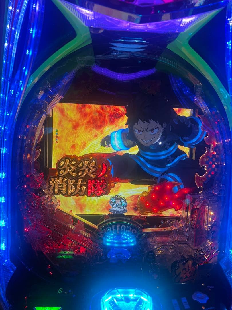 eフィーバー炎炎ノ消防隊2紅丸verスマパチ実機(黄色枠)簡易スマパチユニット付