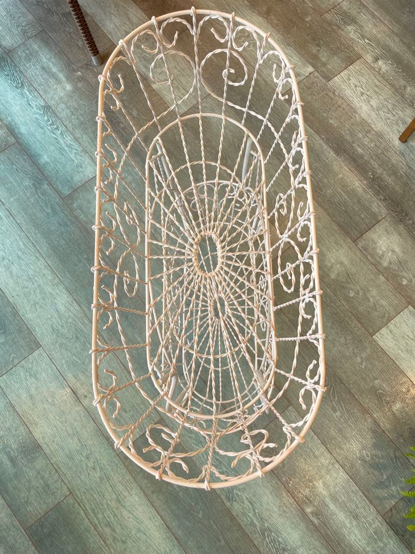 サイド　スタンド　2段　バスケット　アイアン　アンティーク　置物