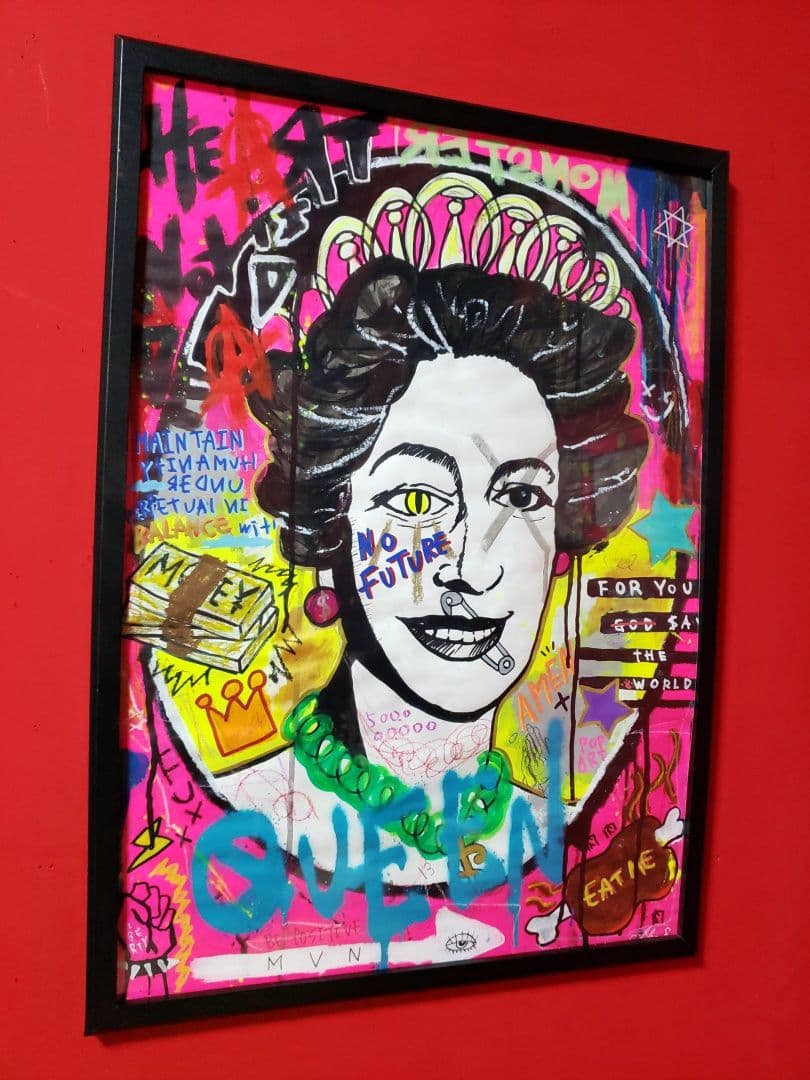 【一点物現代アート】GOD SAVE THE REP＆SKULL QUEEN