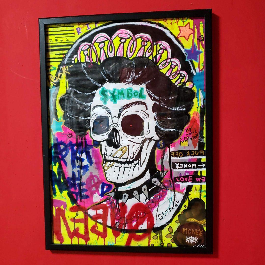 【一点物現代アート】GOD SAVE THE REP＆SKULL QUEEN