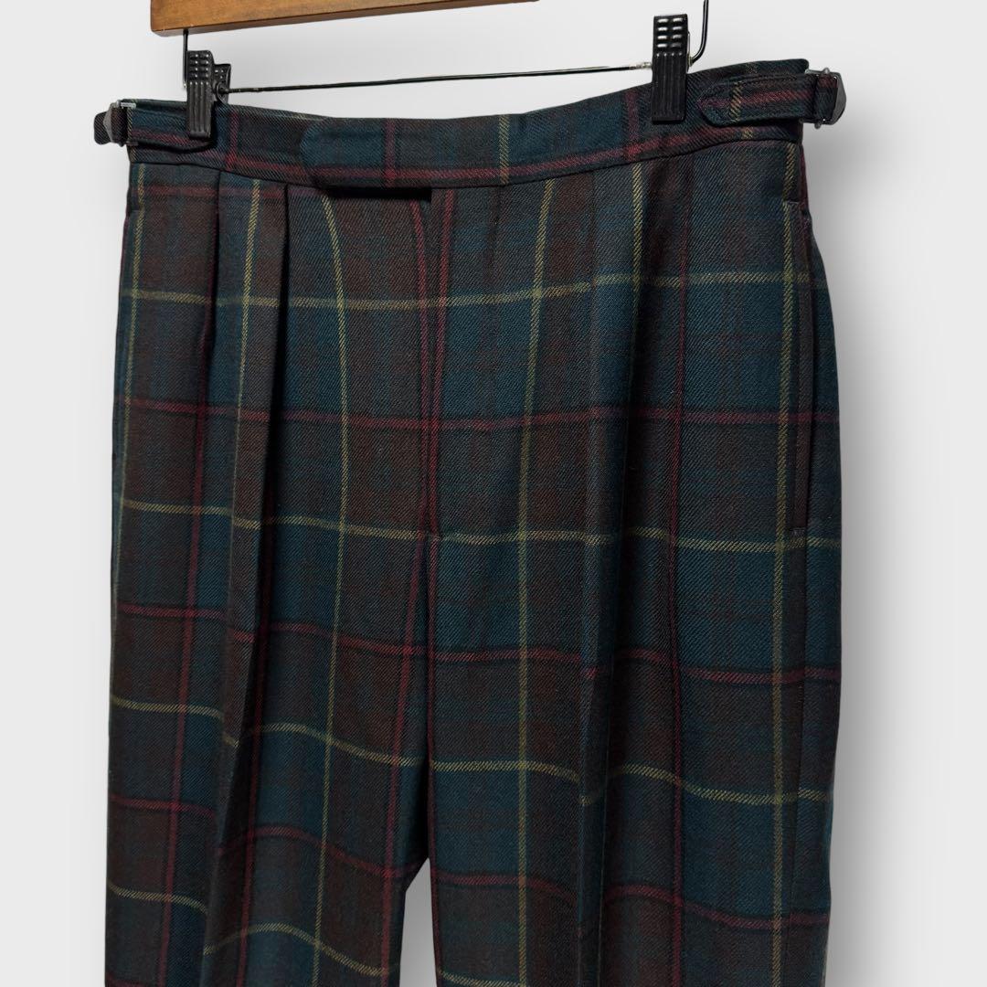 90's ポロバイラルフローレン 2タック ストレートパンツ タータンチェック