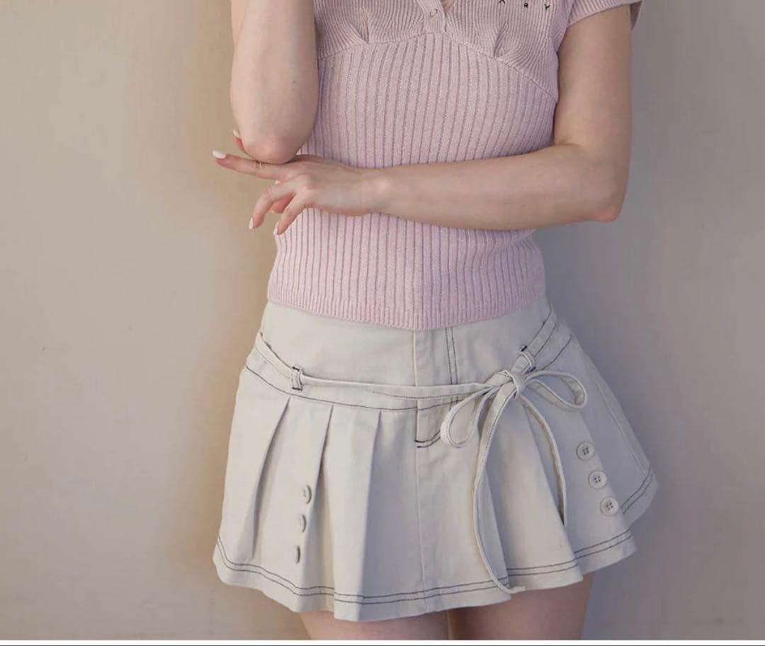 【店舗購入品】Andmary Kika button mini skirt S