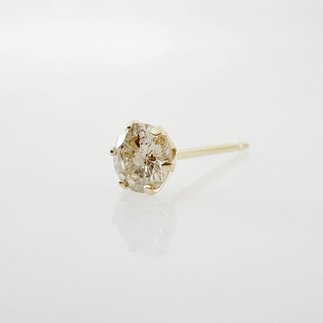 K18 天然 ダイヤ 0.15ct 片耳ピアス！黒点あり①