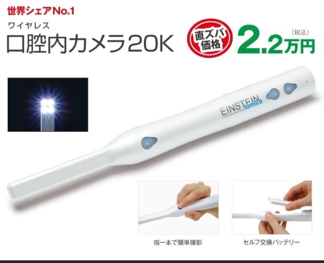 口腔内カメラ　アールエフ　Einstein　受信機＆充電器つき