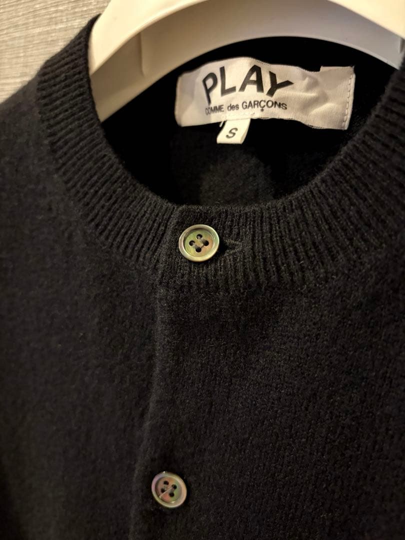 PLAY COMMEdesCARCONS ダブルハート カーディガン黒S