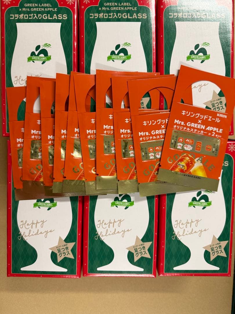 GREEN LABEL ✕ MrS. GREEN APPLE 足つきグラス　6個