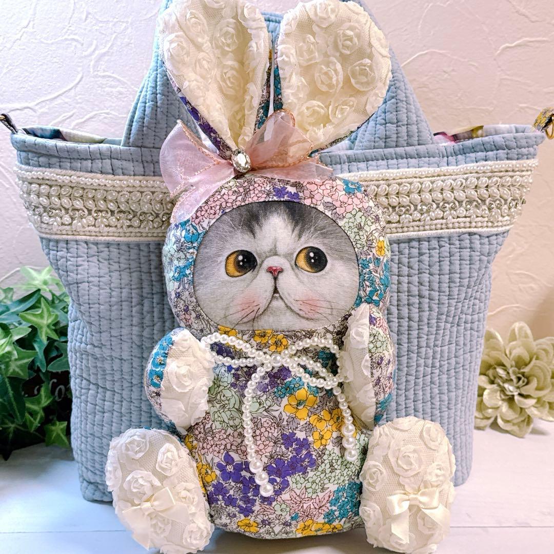 あ*き様 コヤンイサムチョン♡マンドゥ君のヌビ×インド刺繍春色トートバッグ