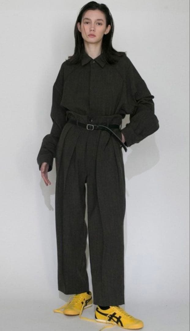 パンツ VOAAOV REFINE WOOL SERGE TUCK WIDEPANTS