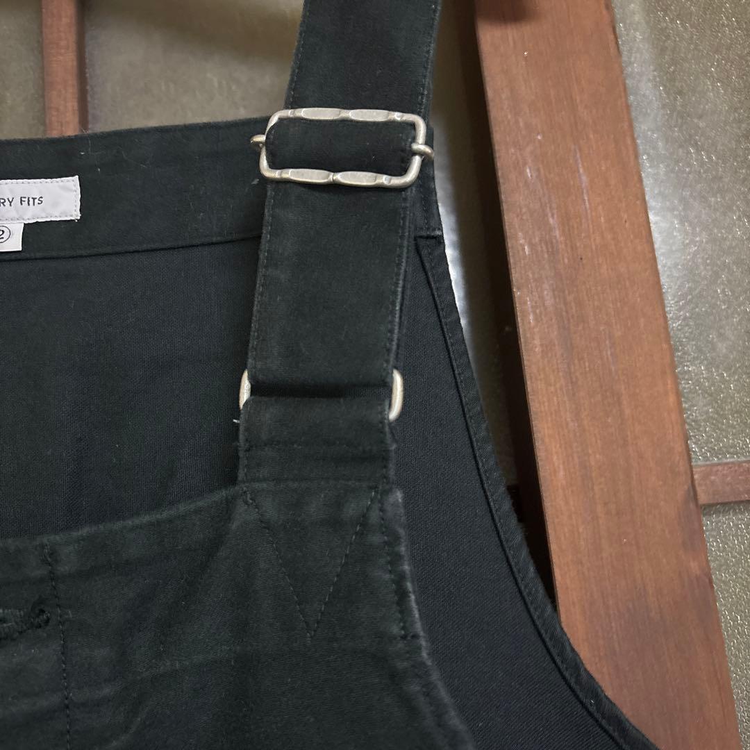 ORDINARY FITS ブラックオーバーオール サイズ2
