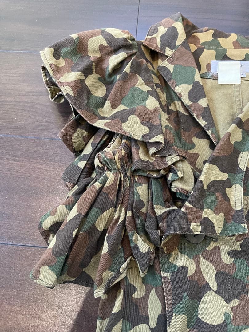 ビンテージ ヨウジヤマモト カモフラージュ 袖フリル ベスト 迷彩