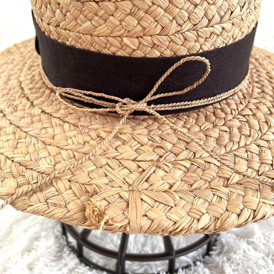 ヘレンカミンスキー✨麦わら帽子　カンカン帽　ハット　ストロー　ナチュラル　ヌガー