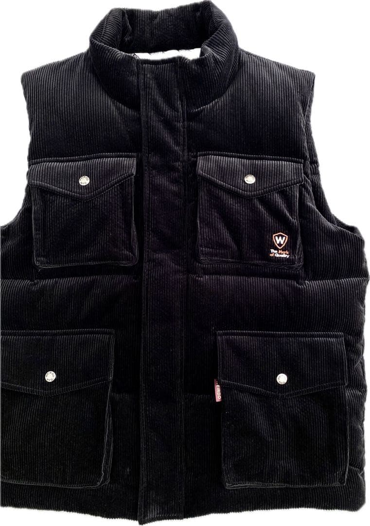 【オシャレ】 WEIRDO ウィアード コーデュロイ ダウンベスト ブラック