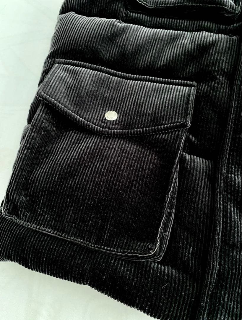 【オシャレ】 WEIRDO ウィアード コーデュロイ ダウンベスト ブラック