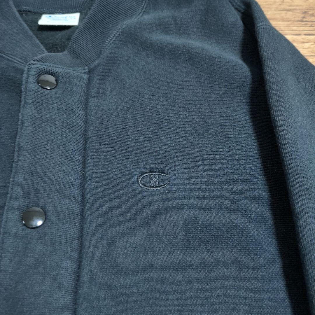 Champion　リバースウィーブ　青単タグ　スナップボタン　黒