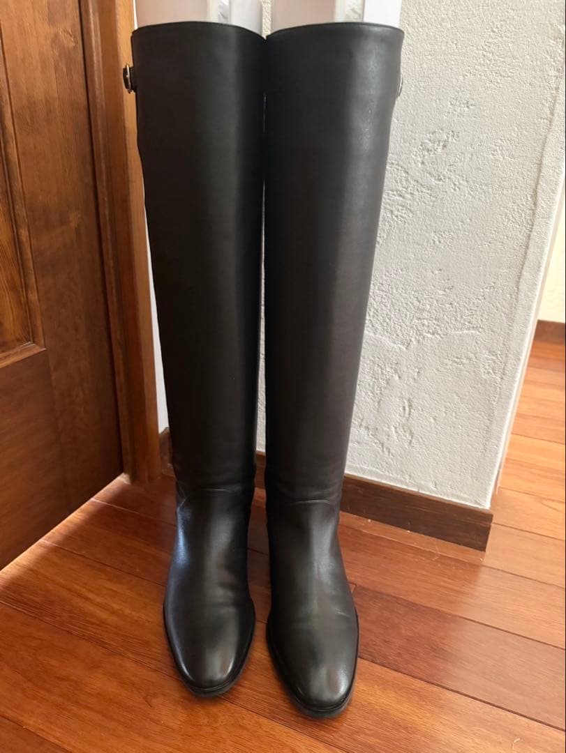 ODETTE E ODILE サイドトップベルト ロングブーツ 黒 23.5cm