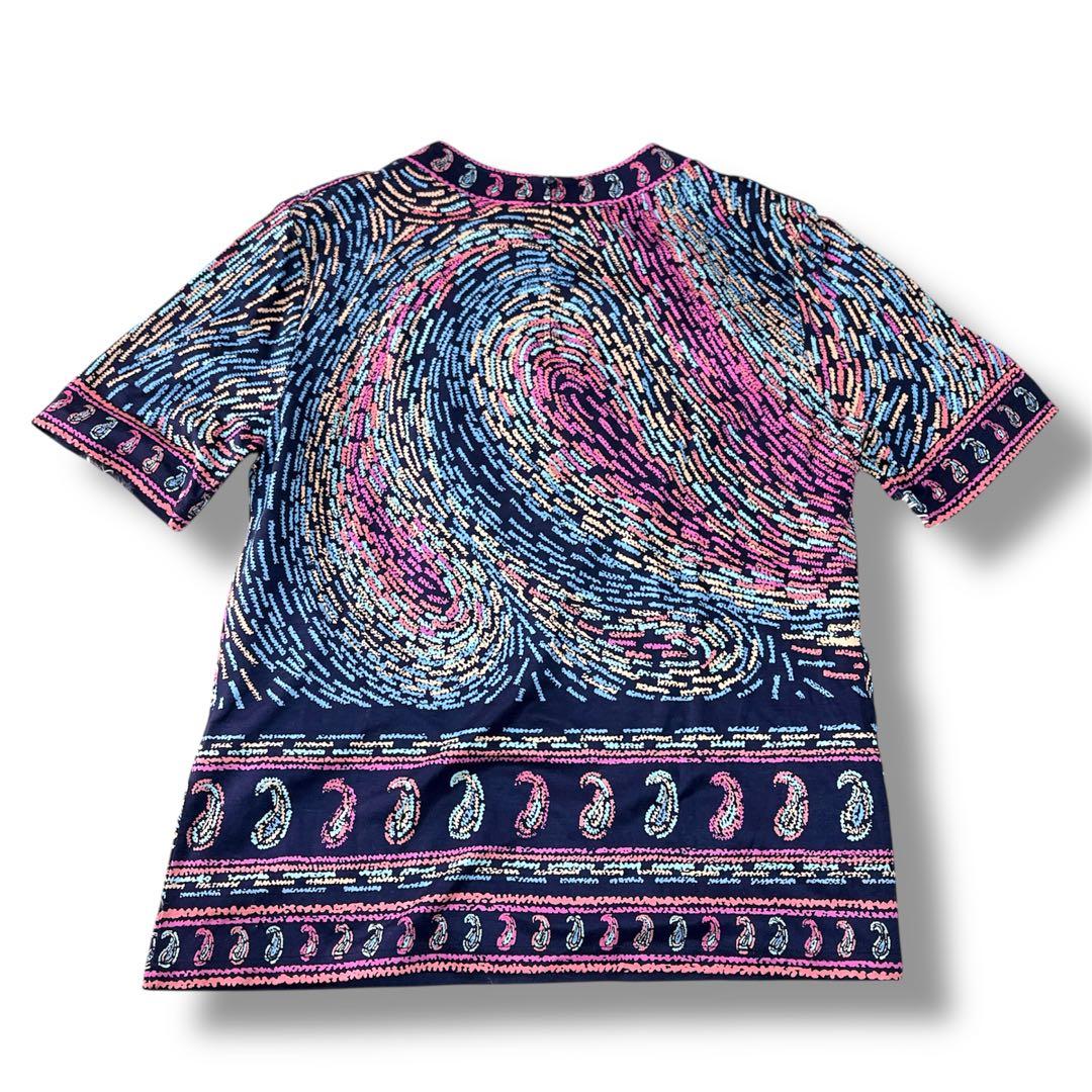 【美品】レオナールファッション　ペイズリー　総柄　カットソー　40 L相当