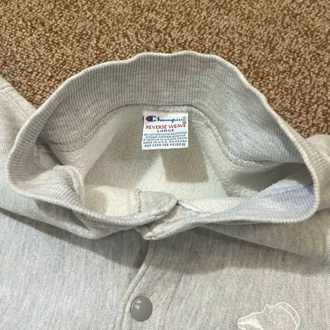 90s champion reverse weave スナップカーディガン　刺繍