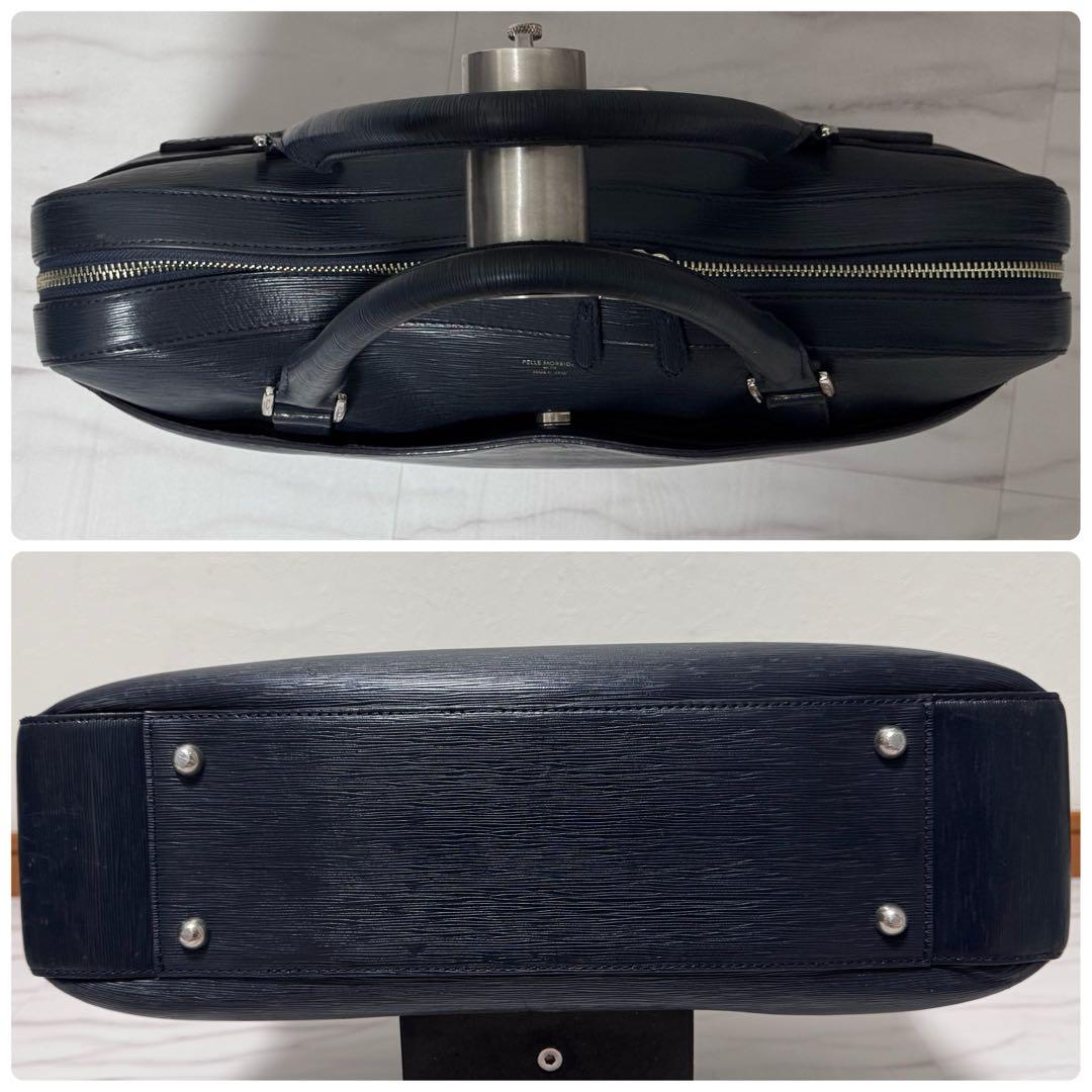 保存袋付✨ペッレモルビダ キャピターノ 2wayビジネスバック ネイビー レザー