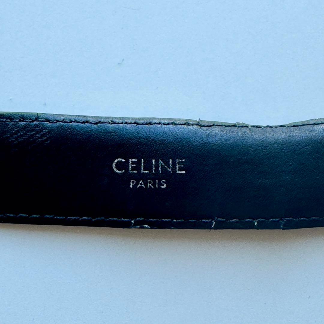 【CELINE】セリーヌ　トリオンフ　ベルト　シルバー　ブラック