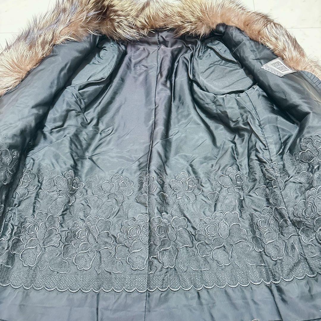 サガフォックス シルバーフォックスハーフコート 総柄 金サガ 花柄 11号