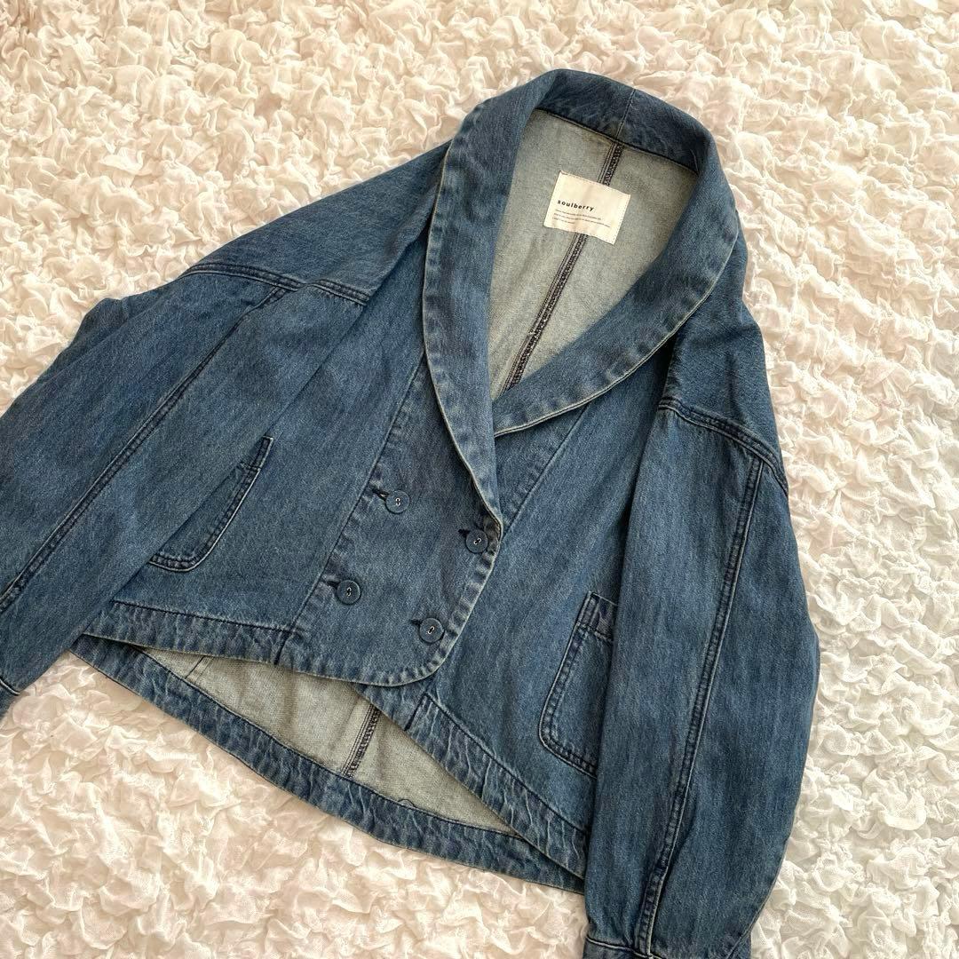 soulberry ソウルベリー ダブルなデニムのジャケット 大きいサイズ L
