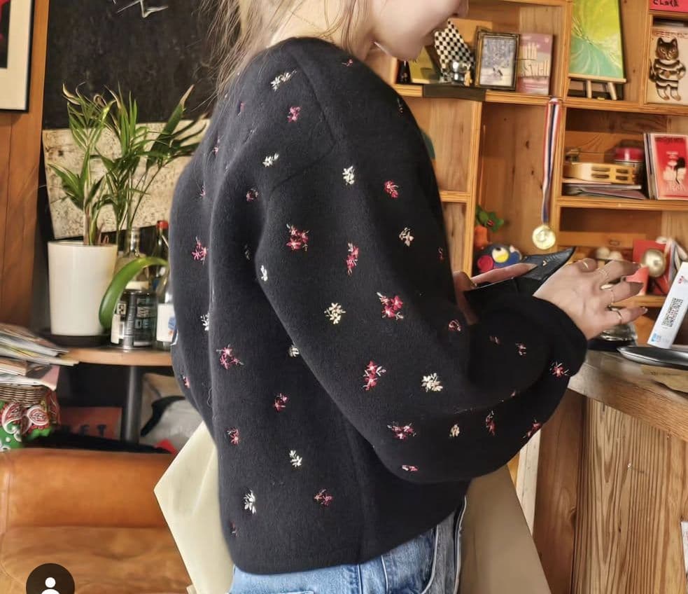 トップス CREDONA /FLOWER EMBROIDERY KNIT JACKET