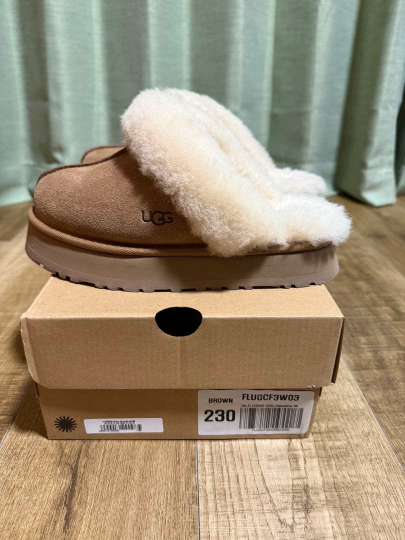 お値下げ中UGG アグ ディスケット 23cm チェスナット 厚底 サイズ6 箱