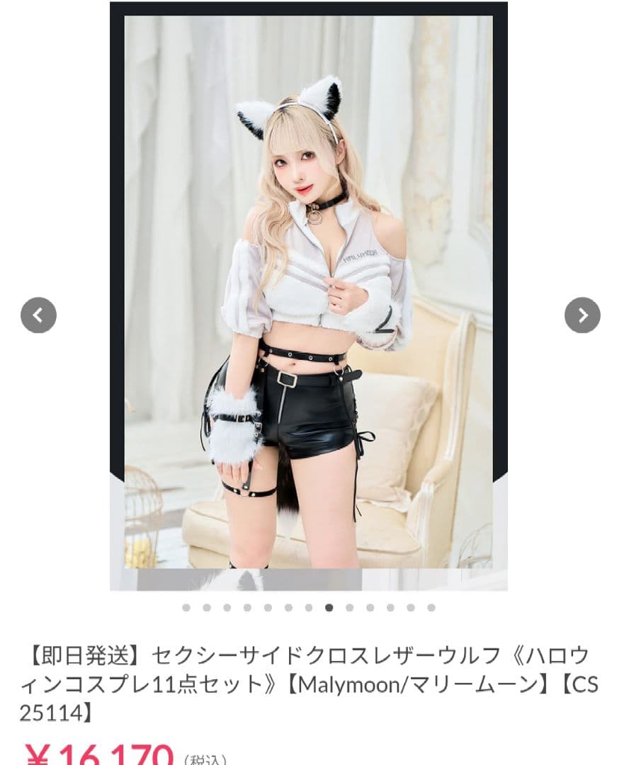 マリームーン セクシーサイドクロスレザーウルフ コスプレ11点セット