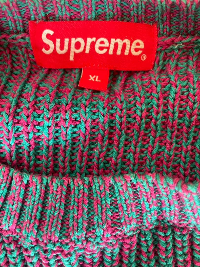 Supreme XL ニットセーター 緑・ピンク