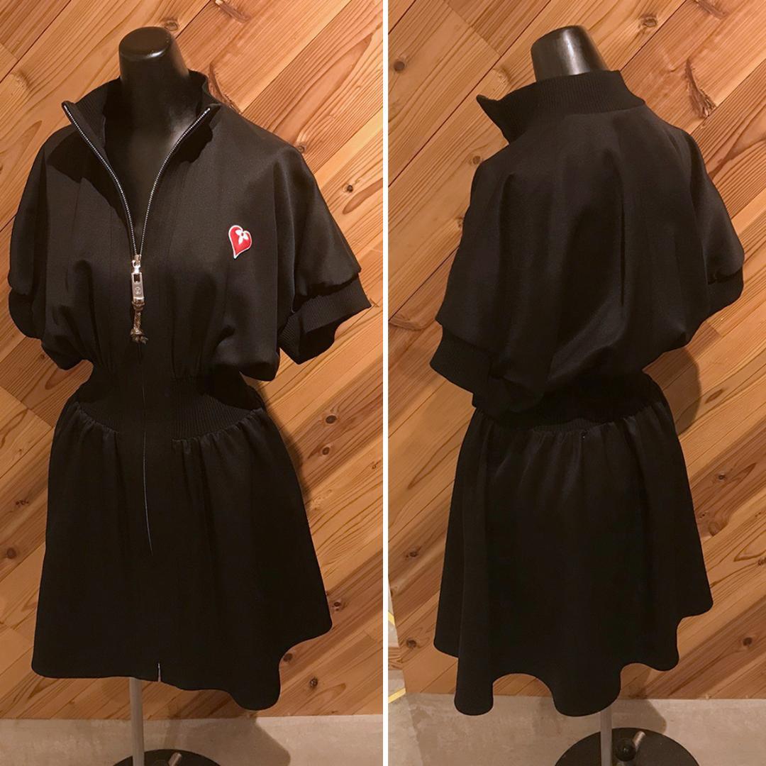 もこ様の 新品同様 ルイヴィトン ハート 半袖 ジップアップ チュニック ブラッ