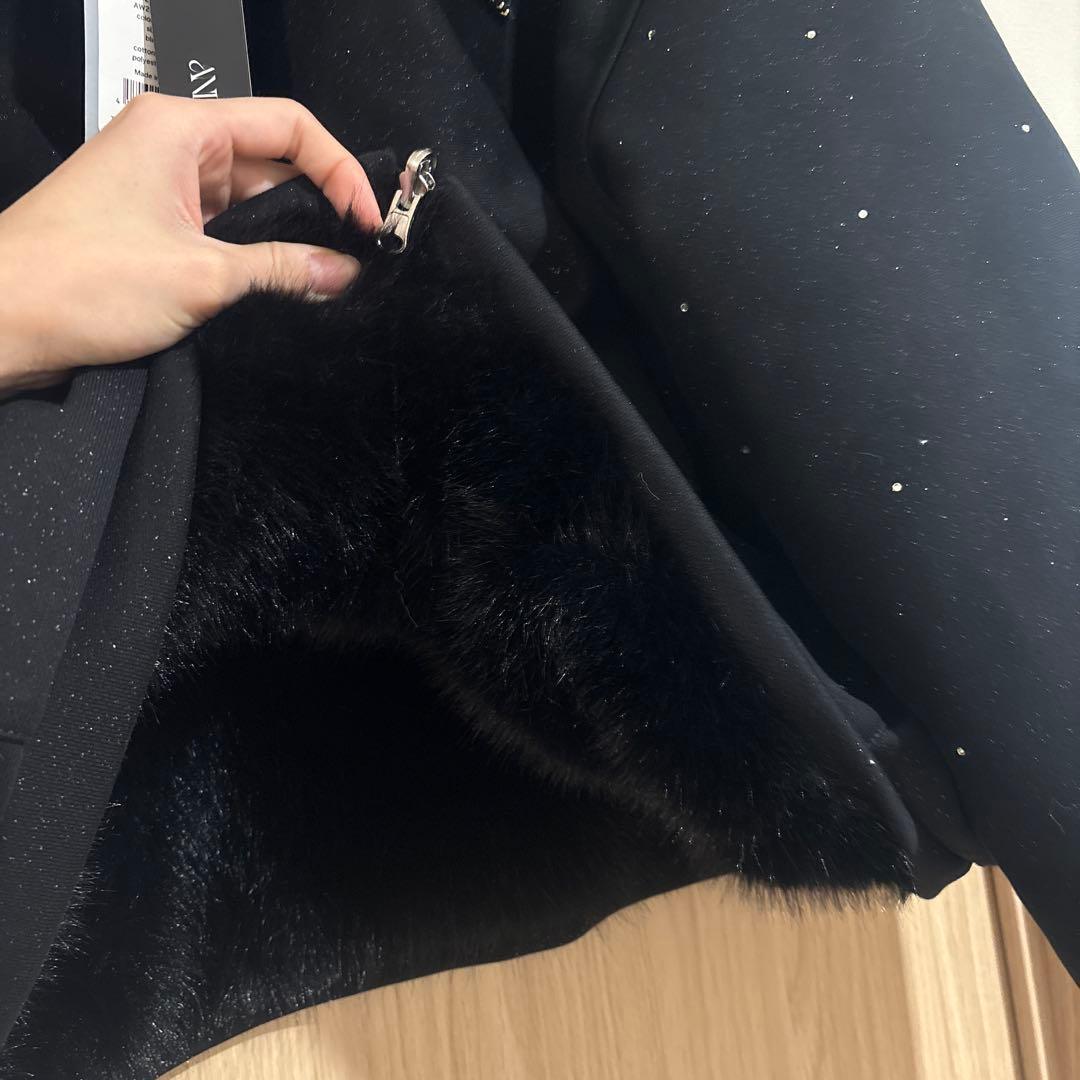 【新品】ANDWANG Kirakira 2way fur zip up