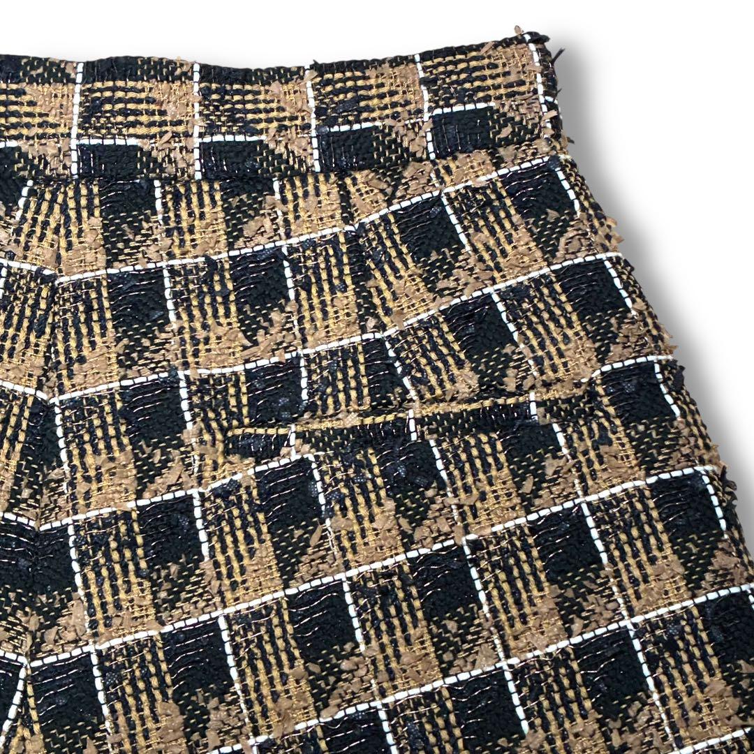 【shéller】check tweed wrap culottes Sサイズ