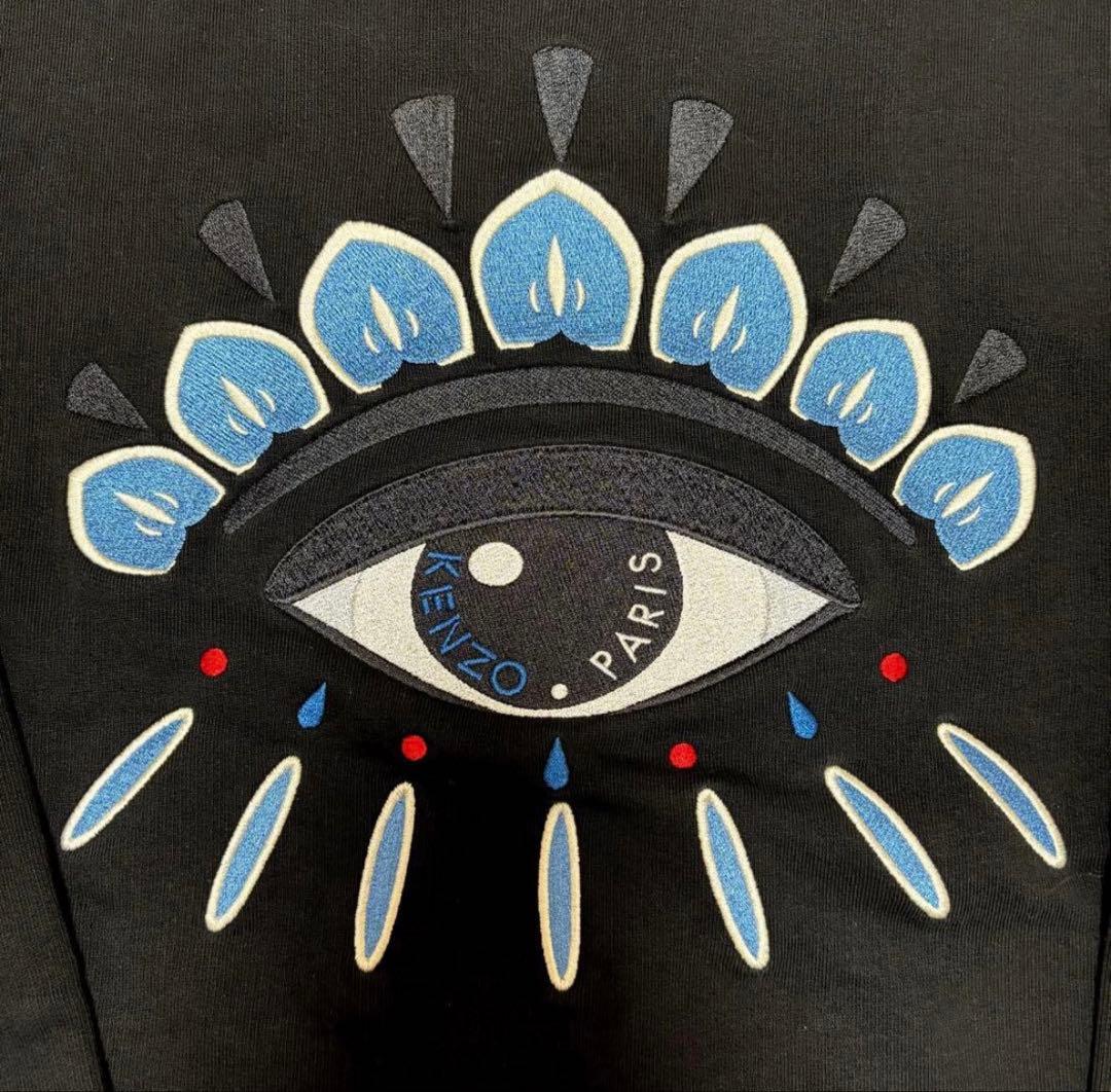 KENZO トレーナー　スウェット　黒　ケンゾー　XL 目　目玉　eye 刺繍