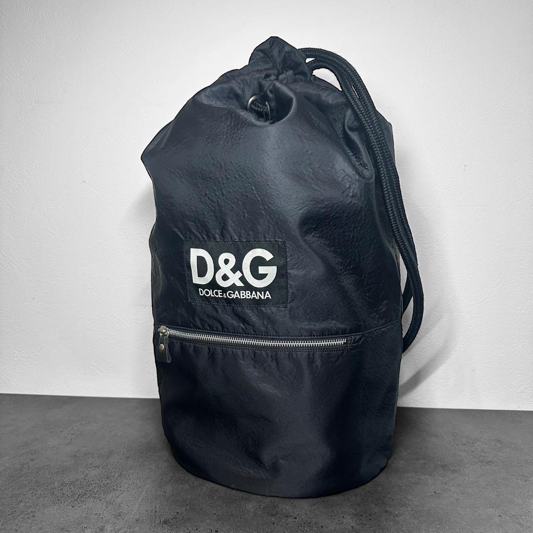DOLCE&GABBANA ロゴ　巾着　ナイロン　ラージ　ショルダーバッグ