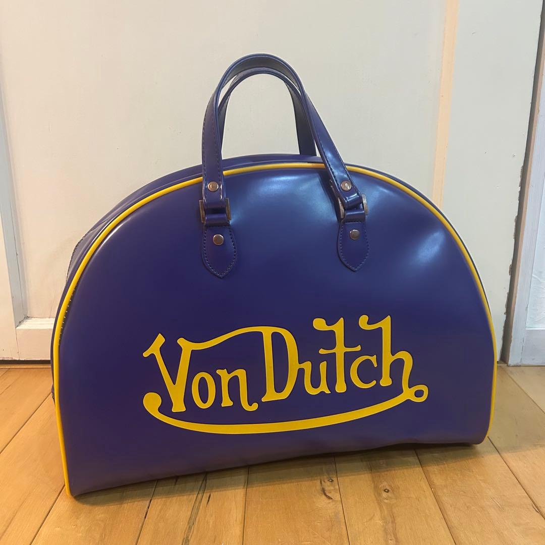 ☆ von dutch ☆ボンダッチ ボストンバッグ　パープル イエロー　Y2K
