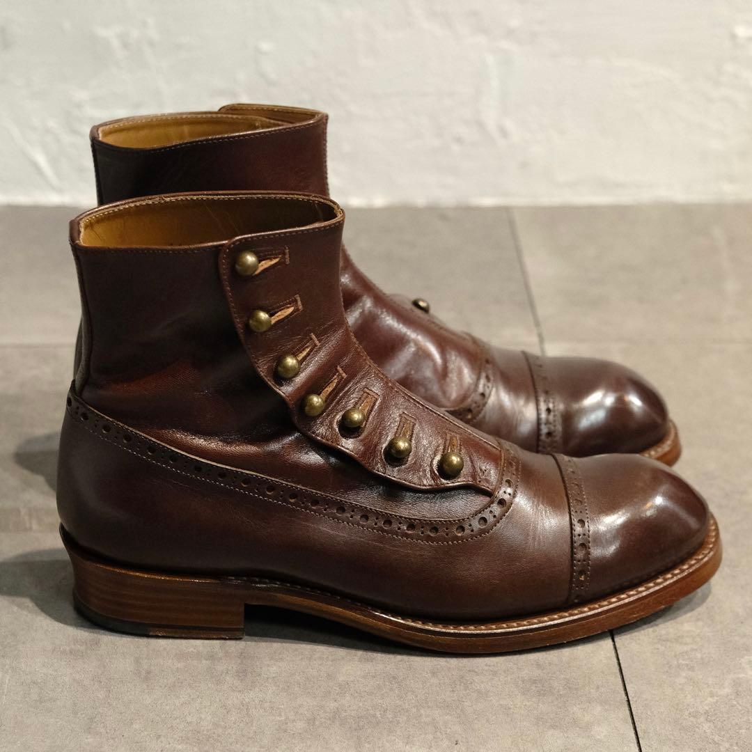 美品　chausser ショセ ボタンブーツ C-7039 25cm ブラウン