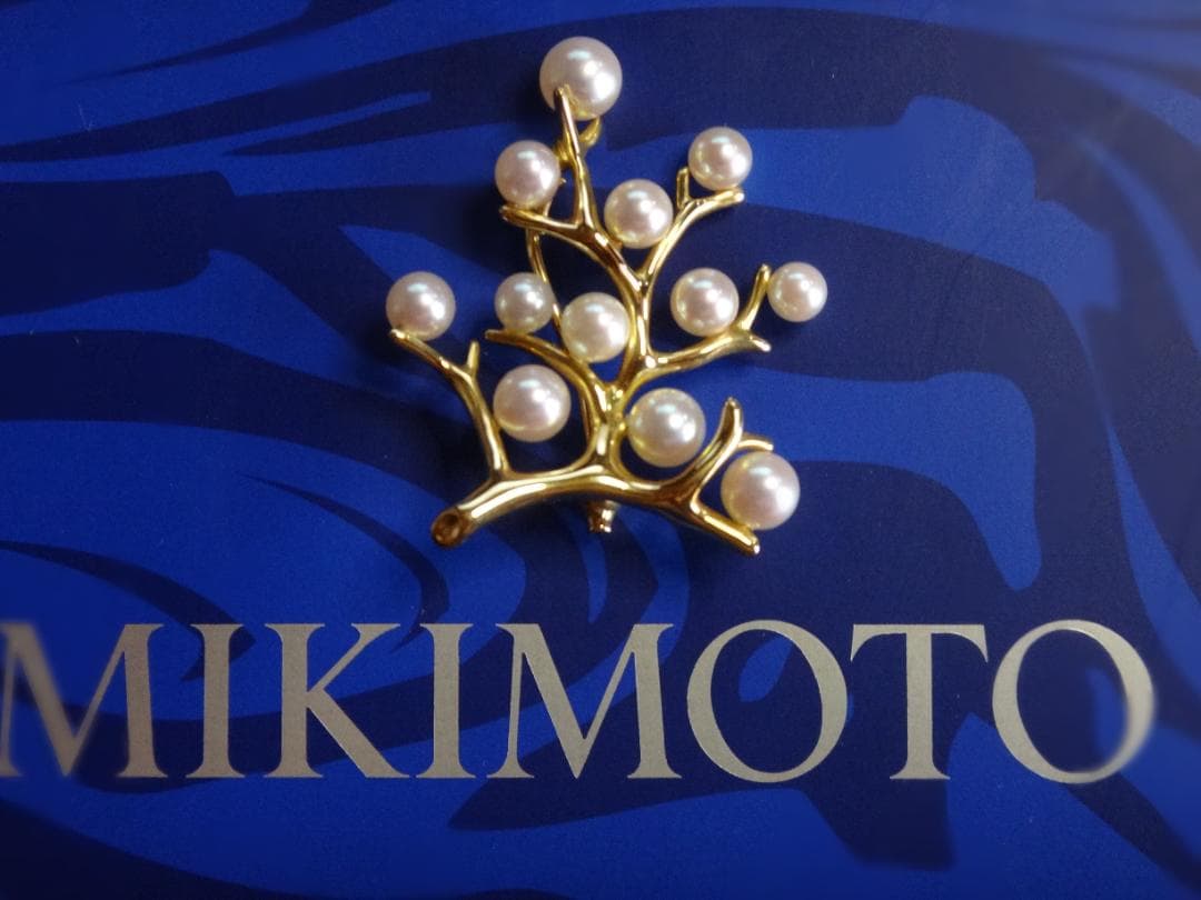 ミキモト　MIKIMOTO 幸福の木　K18　スモールブローチ