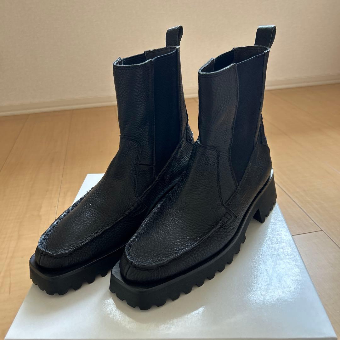 未使用　SAYA ショートブーツ　black 23.5 サイドゴア