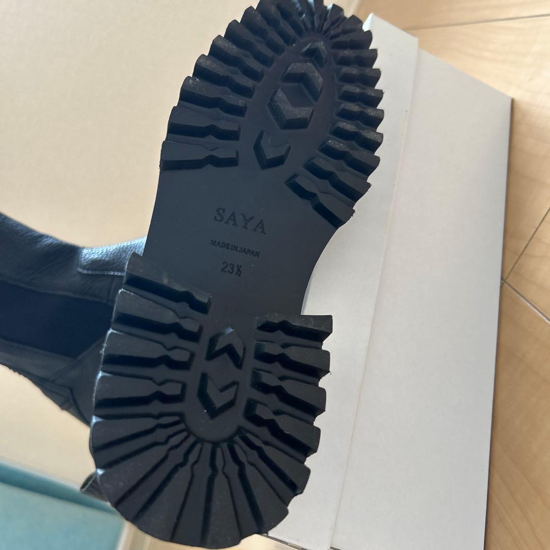 未使用　SAYA ショートブーツ　black 23.5 サイドゴア