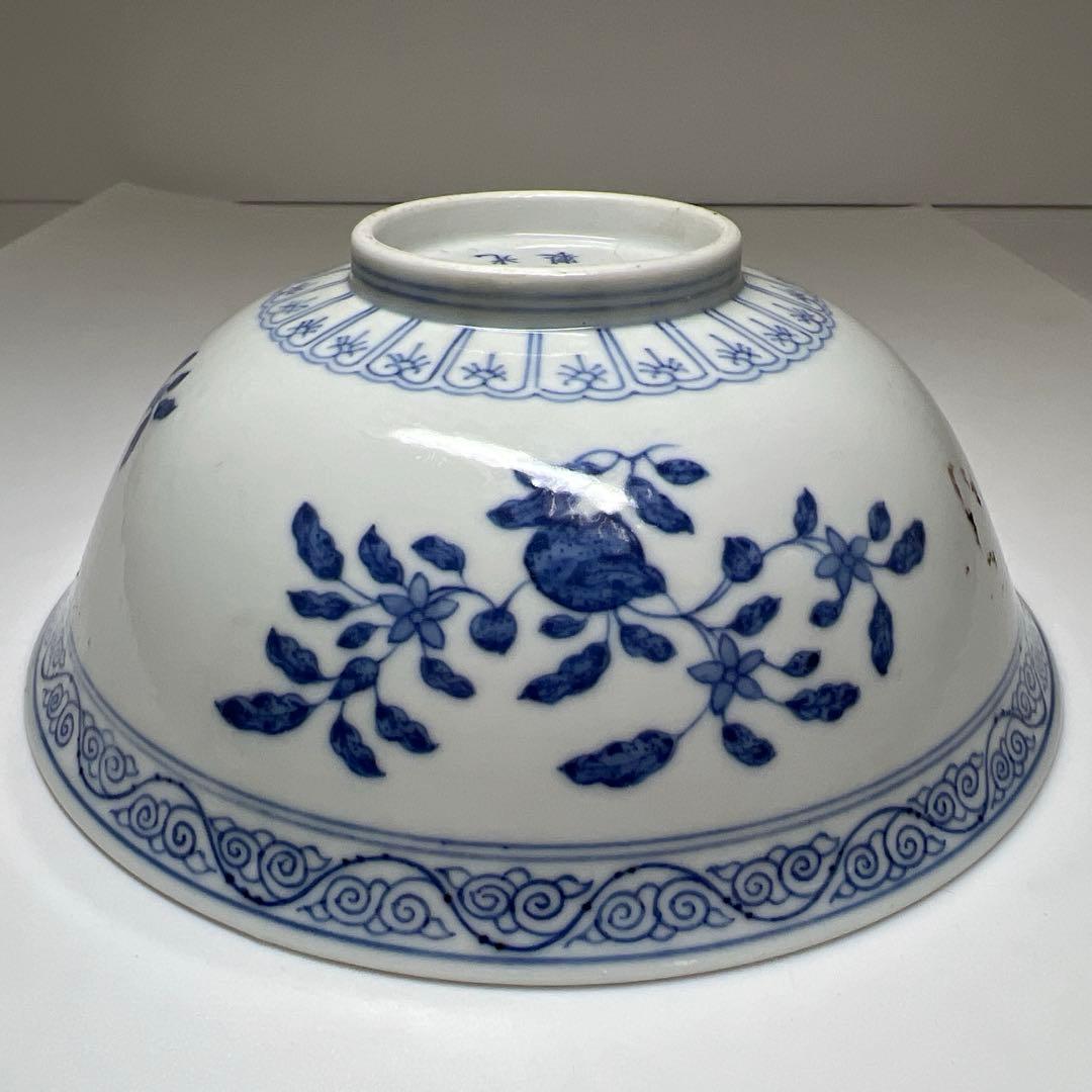 中国清時代　大清光緒年製青花鉢　口径16.3㎝　東Y8-0105☆2Fタサチ