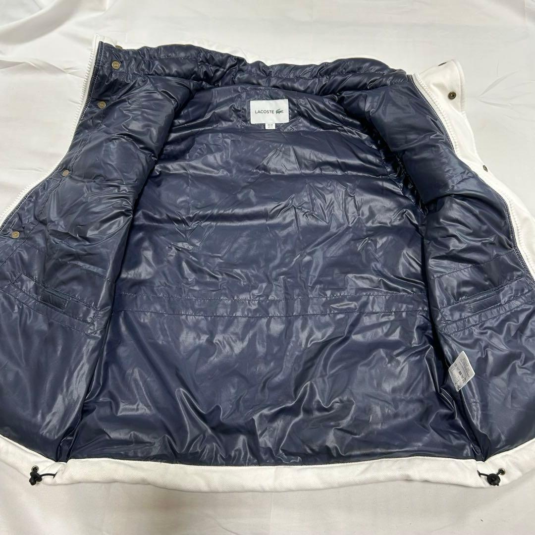 LACOSTE ダウンベスト ホワイト 胸元 刺繍ロゴ S