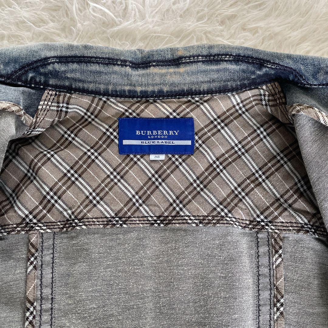 希少✨【バーバリーブルーレーベル】ホースロゴ刺繍デニムジャケット ノバチェック