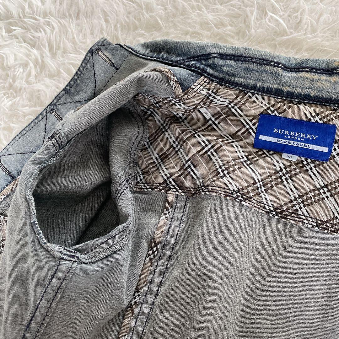 希少✨【バーバリーブルーレーベル】ホースロゴ刺繍デニムジャケット ノバチェック